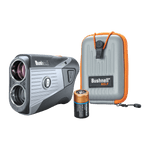Tour V5 laser rangefinder by Bushnell Golf what's in the box shot on white background. 